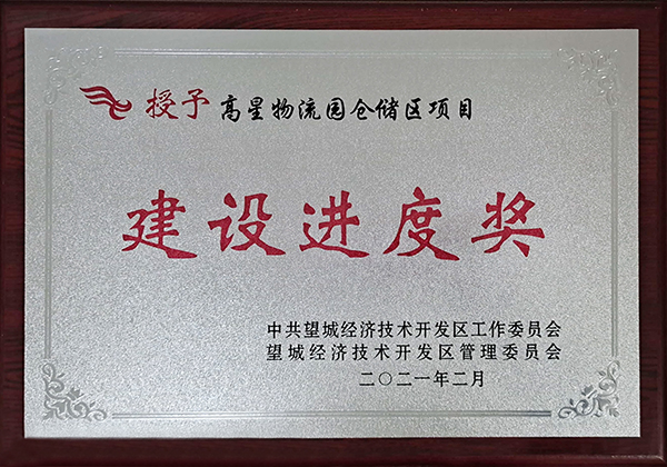 德赢VWIN湖南高星物流园喜获望城经开区“建设进度奖”(图2)